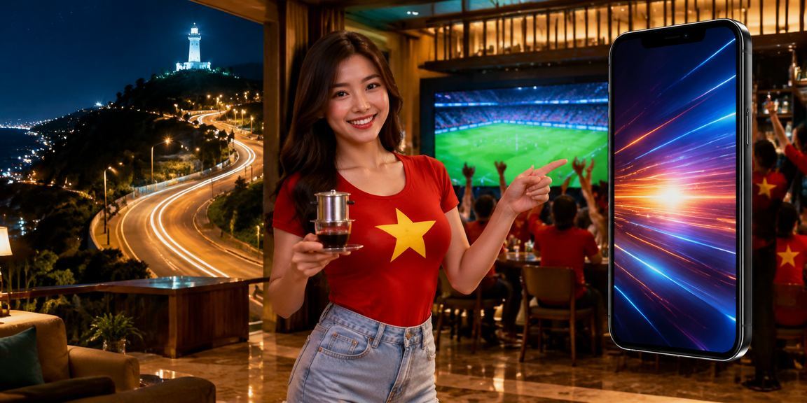 Người dùng Vũng Tàu truy cập casino trên di động bên ly cà phê